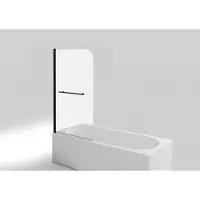 Aurlane Badewannenaufsatz 1-teilig Black Spirit 1 75 x 140 cm Klarglas Profilfarbe schwarz BWF185