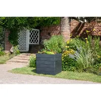 Garantia Hochbeet klassisch ERGO Quadro L 75 inkl. Flora-Wassersparsystem 80 x 80 x 75 cm stone