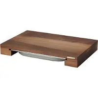 Continenta Schneidebrett "Walnuss", braun (holzfarben), B:27cm H:7cm L:39cm, Edelstahl, Massivholz, Schneidebretter, Schneidebrett, mit Schublade