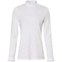 Rich & royal Langarmshirt "2409 O Slub F LS" mit Rüschenkante an Ausschnitt und Ärmelsaum