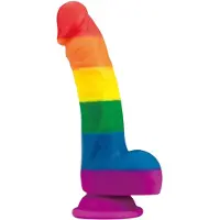 Lovetoy Prider - realistischer Silikon-Dildo - 19cm (Regenbogen)