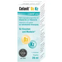 Cefak KG Cefavit D3 K2 Liquid pur Tropfen für Knochen und Muskeln, 20 ml Lösung