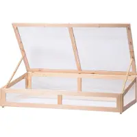 Dobar Frühbeet-Aufsatz für Hochbeete mit Holzrahmen und Polycarbonat-Wänden, 128 x 67 x 31,5 cm, Kiefer