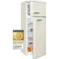 Exquisit Retrokühlschrank RKGC270-45-H-160E magnolienweiss | Standgerät | 206 l Volumen | magnolienweiß