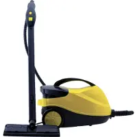 H.Koenig Dampfreiniger NV6200 / 4 bar / Autonomie 45 min / bereit in 8 min / leistungsstark 2000W / kompakt / Multifunktion Haus Büro Möbel Auto / 10 Zubehörteile inklusiv, Gelb/Schwarz