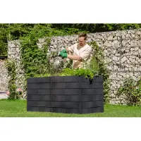 Garantia Hochbeet klassisch Ergo Quadro 2 L inkl. Flora-Wassersparsystem 75 160 x 80 x 75 cm stone