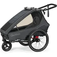 Qeridoo Kidgoo 1 - Kinderfahrradanhänger für 1 Kind Farbe: Steel Grey