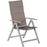 Merxx Gartensessel, klappbar, Rückenlehne verstellbar, 2er Set, silber/diamant - Aluminium/Textil