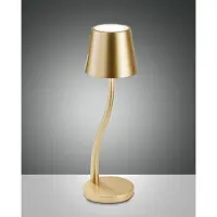 FABAS LUCE LED Außen-Akku Tischleuchte Judy Ø110mm 3W Warmweiß IP54 Gold dimmbar Akku