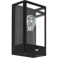 Eglo ALAMONTE Wand-/Deckenleuchte Lampe Beleuchtung - L17 x H29,5 x AL11,5 cm - schwarz - 1X60W exkl. - IP44