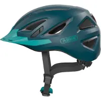 ABUS Stadthelm Urban-I 3.0 - Fahrradhelm mit Rücklicht, chirm und Magnetverschluss - für Damen und Herren - Blaugrün, Größe XL (61-65 cm)