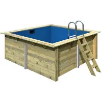 Karibu Rechteckpool "Holzpool Milano", braun, B:353cm H:124cm L:320cm Ø:476,5cm, Schwimmbecken, Rechteckpool, BxLxH: 353x320x124 cm, kesseldruckimprägniert