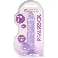 Realrock - Durchsichtiger Realistischer Dildo - Lila (17cm)