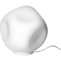 Foscarini Hoba Media Tischlampe, Ø 24 cm, ein/aus, Glas - , Hoba Media, Weiß, für Wohnzimmer, Glas, Design