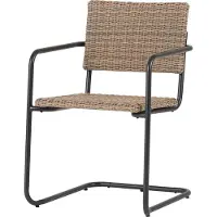 Ebuy24 Camille Gartenstuhl Polyrattan schwarz, natur.