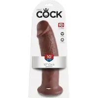 King Cock 10 - großer Dildo mit Saugnapf (25 cm, braun)
