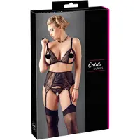 Cottelli Plus Size - Verführerisches Dessous-Set (schwarz) - XXXXL