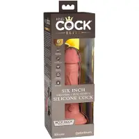 King Cock Elite 6 - Vibrator mit Saugnapf (15 cm) - naturfarben