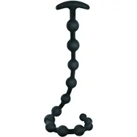 Black Velvets - Anal-Dildo mit Perlen (schwarz)