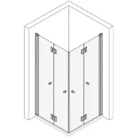 Koralle Eckdusche Pendelfalttür-Halbteil myDay EFTS L 100, 965-985x2000mm
