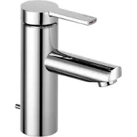Keuco Einhebel-Waschtischmischer 90 PLAN BLUE mit Zugstangen-Ablaufgarnitur 1 1/4" Aluminium-finish