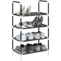 vidaXL Schuhregal 4 Ebenen Schwarz 44x28x77 cm Vliesstoff