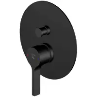 Steinberg Serie 280 Fertigmontageset 28021033S mit Abdeckplatte Ø 185 mm, für Wannenarmatur, mit Umsteller, matt black