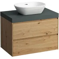 Laufen Lani Waschtischplatte verkehrsgrau inkl. Unterschrank, 1 Ausschnitt mittig, 785x495x580mm, H4