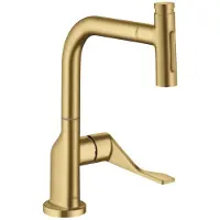 Hansgrohe Einhebel-Spültischmischer AXOR CITTERIO DN 15, Ausziehbrause brushed gold optic brushed gold optic