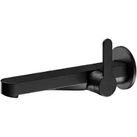 Keuco IXMO Einhebel-Waschtischmischer Unterputz 1 Loch IXMO Flat für Wandmontage, rund Ausladung 225 mm/IXMO Flat schwarz matt