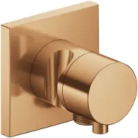 Keuco IXMO Umstellventil UP 2 Verbraucher, Schlauchanschluss, Comfort Griff und Brausehalter, mit Absperrung, Rosette eckig, 59557031202, Farbe: Bronze gebürstet