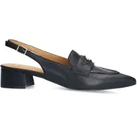 Manfield Schwarze Slingbackpumps aus Leder | Größe 36