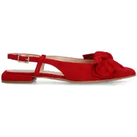 Manfield Rote Slingbacks aus Veloursleder | Größe 41
