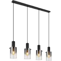 Globo Hängeleuchte Metall schwarz matt, 4x E27
