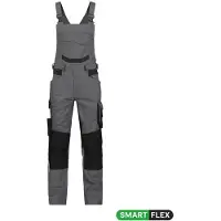 Dassy Tronix Latzhose mit Stretch und Kniepolstertaschen - azurblau/anthrazitgrau - 48+5cm