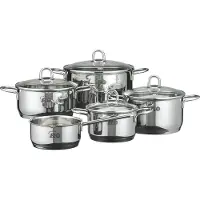 Elo Rubino Topfset Edelstahl Volumenskala Induktion silberfarben 5-teilig