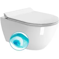 GSI Wc Hängend - 55x36 Cm - Weiß Hochglanz - Duroplast-toilettensitz - Extraglaze-keramik