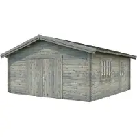 Palmako Garage "Roger" BxTxH: 622x596x312 cm, mit Holztor, grau
