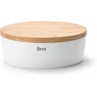 Continenta Brottopf oval mit Holzdeckel 36 x 23 x 13,5 cm