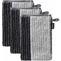 JOOP! Waschhandschuh JOOP "Waschlappen Doubleface 3er Pack" Gr. S, schwarz (schwarz signature lines), B:16cm, Obermaterial: 100% Baumwolle CO., Handtücher, Waschhandschuh