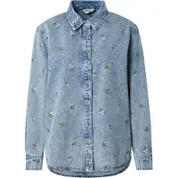 ONLY Jeansbluse "ONLVERA L/S FLOWER EMB SHIRT DNM YOR"