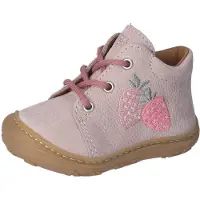 Pepino by Ricosta Lauflernschuh "MECKI", Mädchen, Gr. 18, rosa, Nubukleder, bestickt, Schuhe Lauflernschuh, Schnürschuh mit Lederinnenausstattung, Größenschablone zum Download