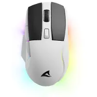 Sharkoon SGM50W Gaming Maus Weiß - kabellose Gaming-Maus inklusive Dockingstation mit max. 6400dpi und RGB-Beleuchtung 4044951040247