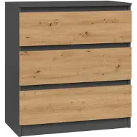 Top E Shop Topeshop M3 ANTRACYT/ARTISAN, Anthrazit, Eiche, 3 Schublade(n), Partikelbord, Modern, Partikelbord, Matt