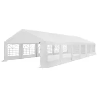 Juskys Partyzelt Gala 6 x 12 m - UV-Schutz Plane, flexible Seitenwände - Pavillon stabil, groß - Outdoor Party Garten - Zelt Festzelt Weiß