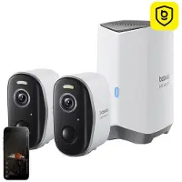 Baseus N1 2K Außenkamera 2er Set (Weiß)