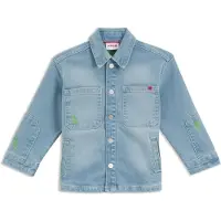 HUGO Kids-Overshirt aus Stretch-Denim mit aufgesetzten Taschen Grösse 150
