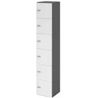 Hammerbacher -Schliessfachschrank 6OH Graphit/Weiss,6xZS-V264L6/G/W/ZS