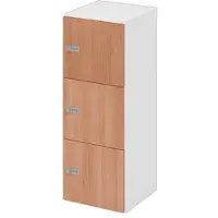 Hammerbacher -Schliessfachschrank 3OH Weiss/Nuss,3xZS-V234L3/W/N/ZS