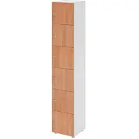 Hammerbacher -Schliessfachschrank 6OH Weiss/Nuss,6xDS-V264L6/W/N/DS